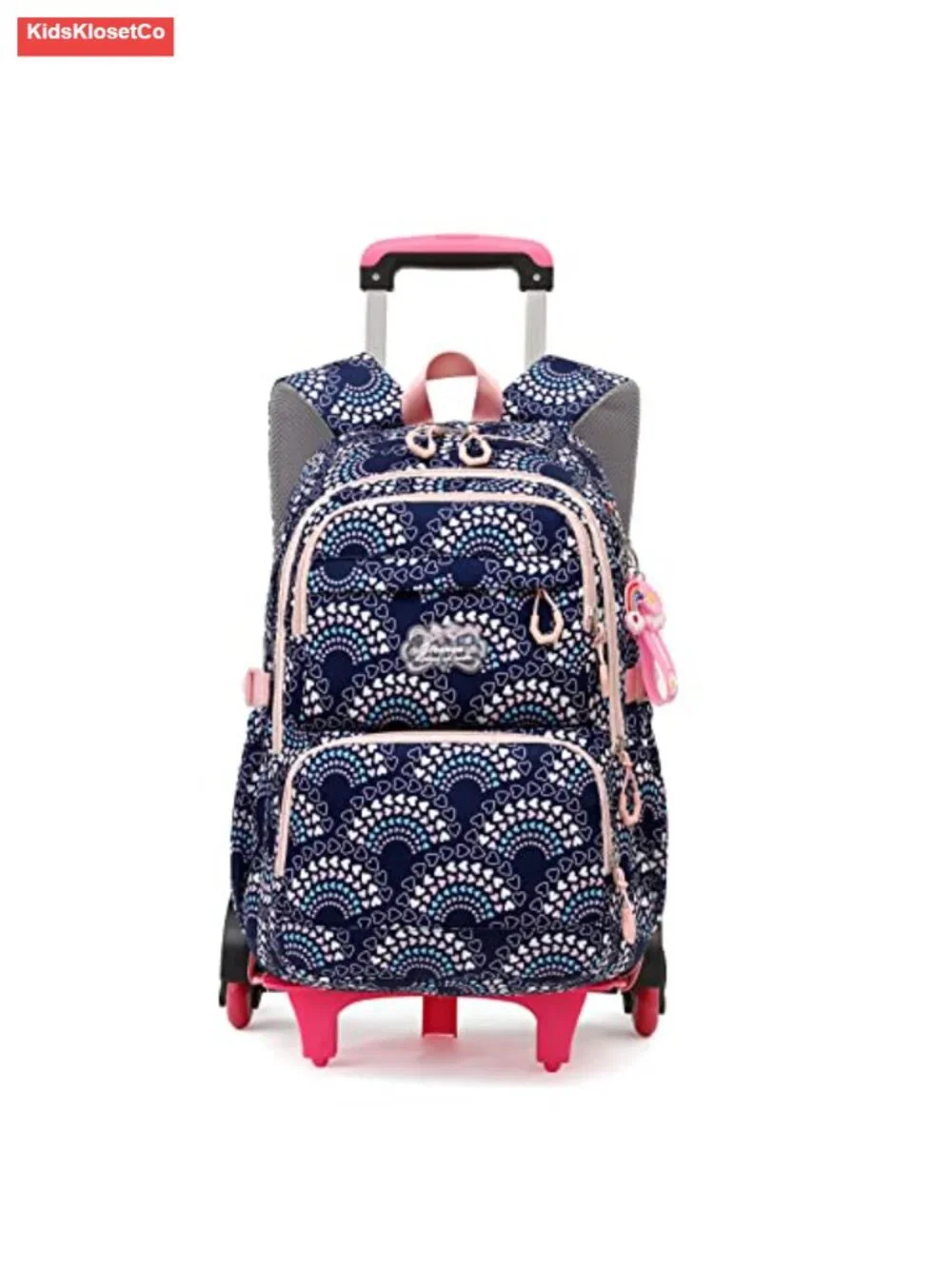 Rolling Backpack for Kids with Wheels, Nylon, Elementary School Trolley Bag